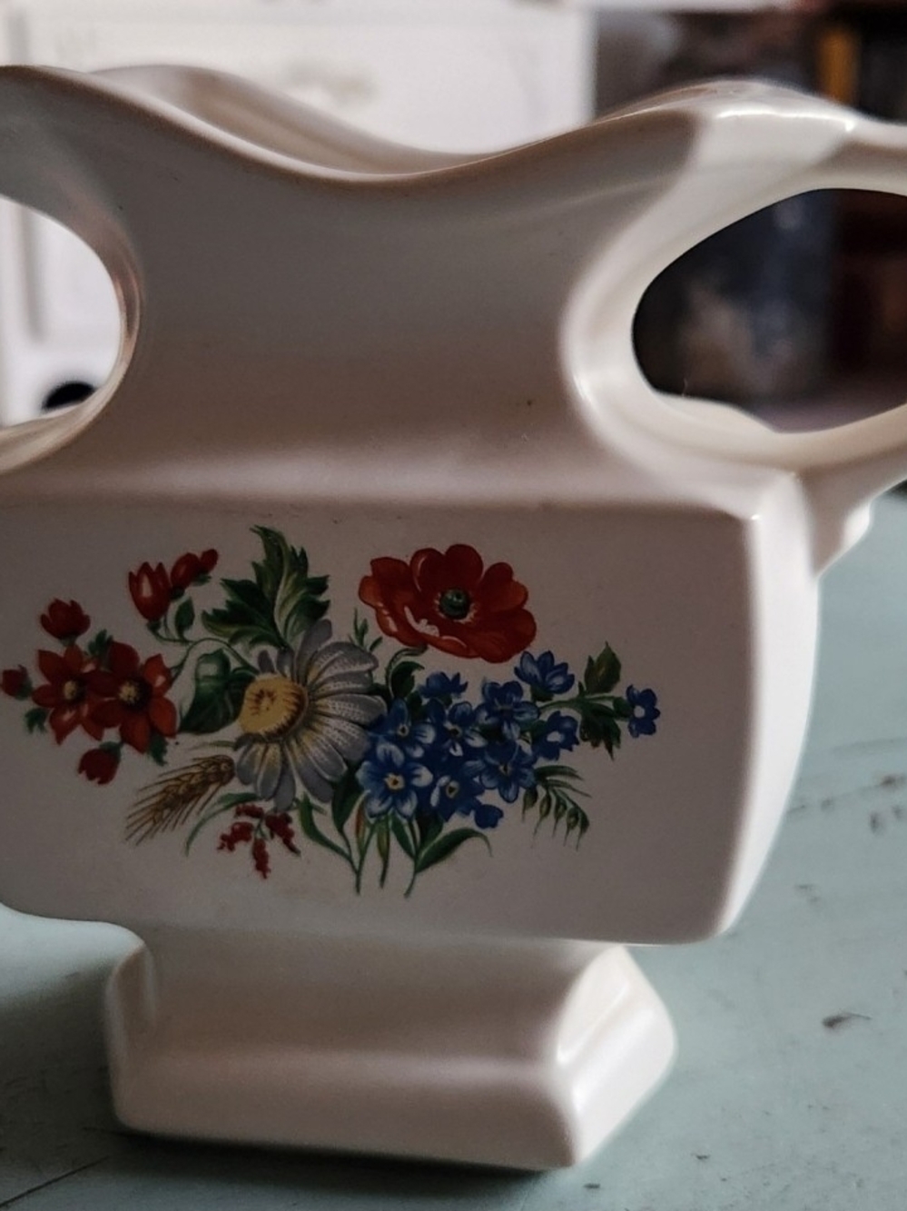 Vintage McCoy Small Poppy Floral Bouquet Creamer/Pitcher/Vase 7525